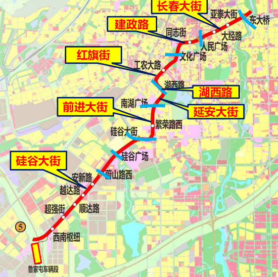长春轨道交通5号线8月份主体施工